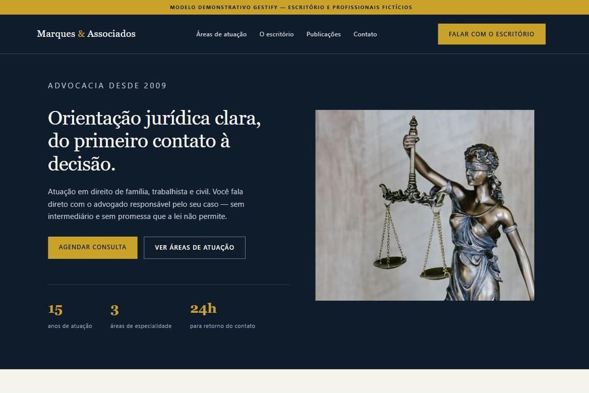 Modelo de site para advogado