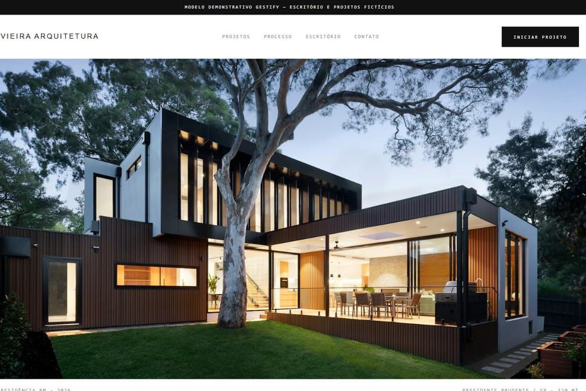 Modelo de site para arquiteto
