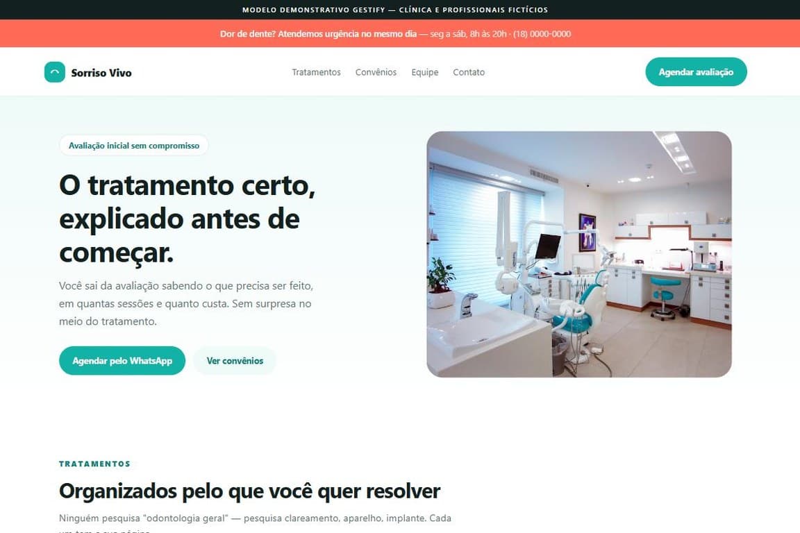 Modelo de site para dentista