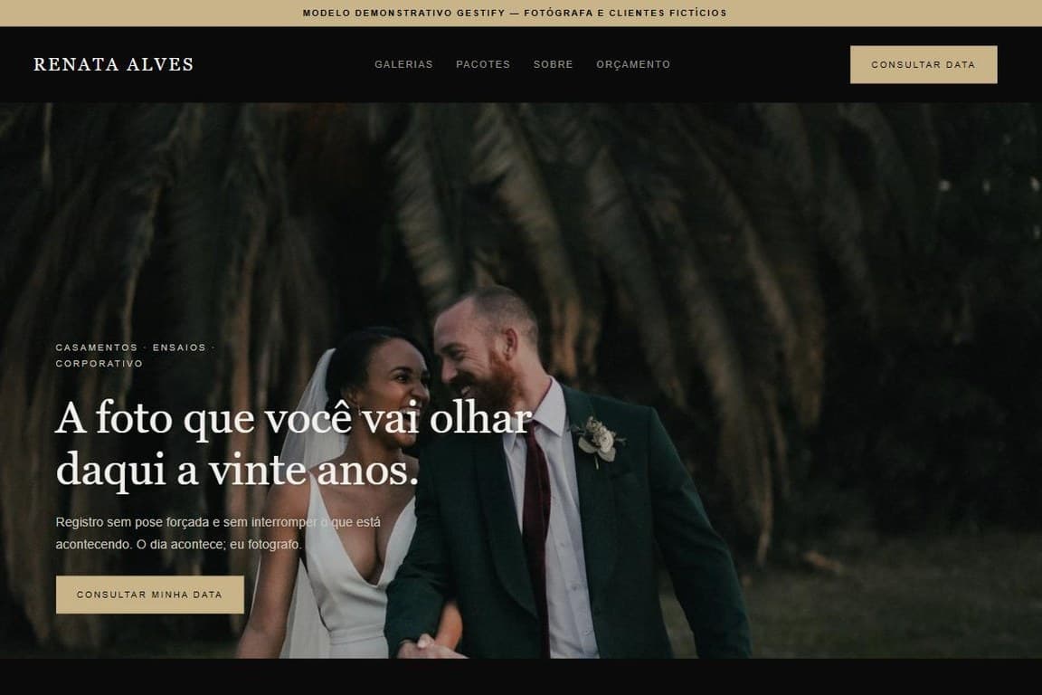 Modelo de site para fotógrafo